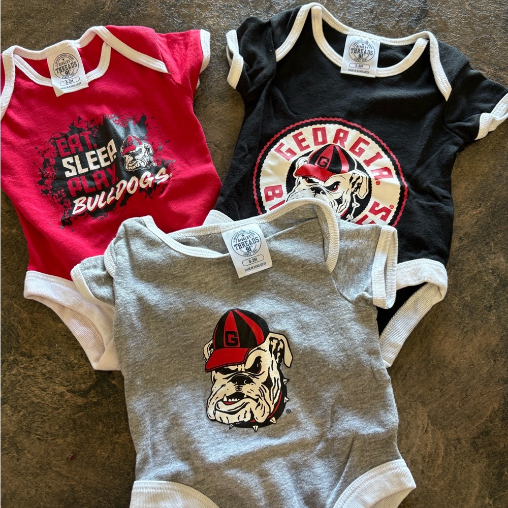 Georgia Bulldogs Baby Onesies Set